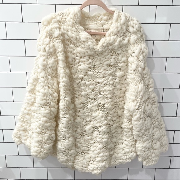 Rare For Love and Lemons 🍋 Off White Knitz Knit Oversized Sweater Size Small - Picture 3 of 10